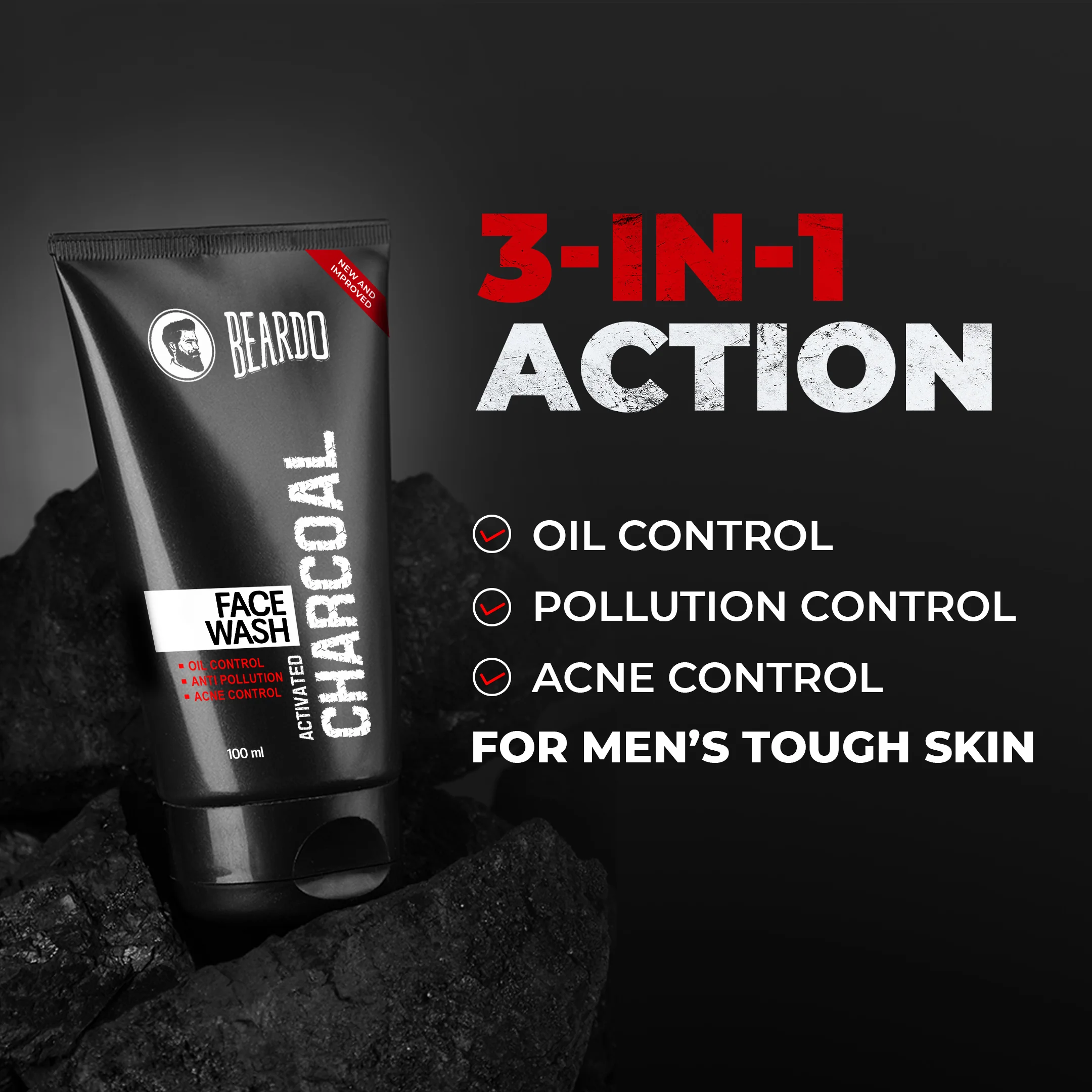 Activated Charcoal Facewash & Peel Off Mask Combo - Image 5