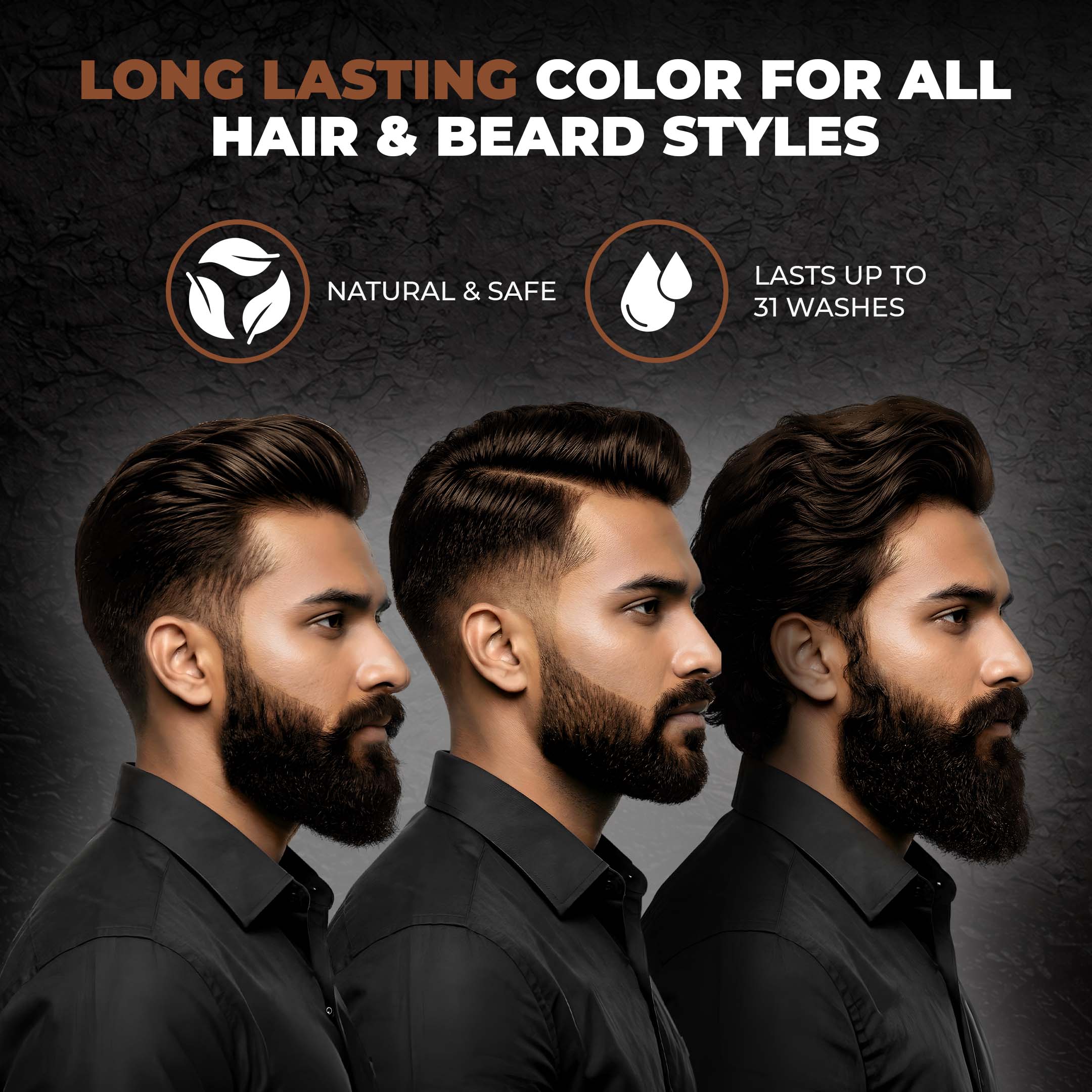 Shampoo Color for Hair and Beard (Dark Brown) - Image 3