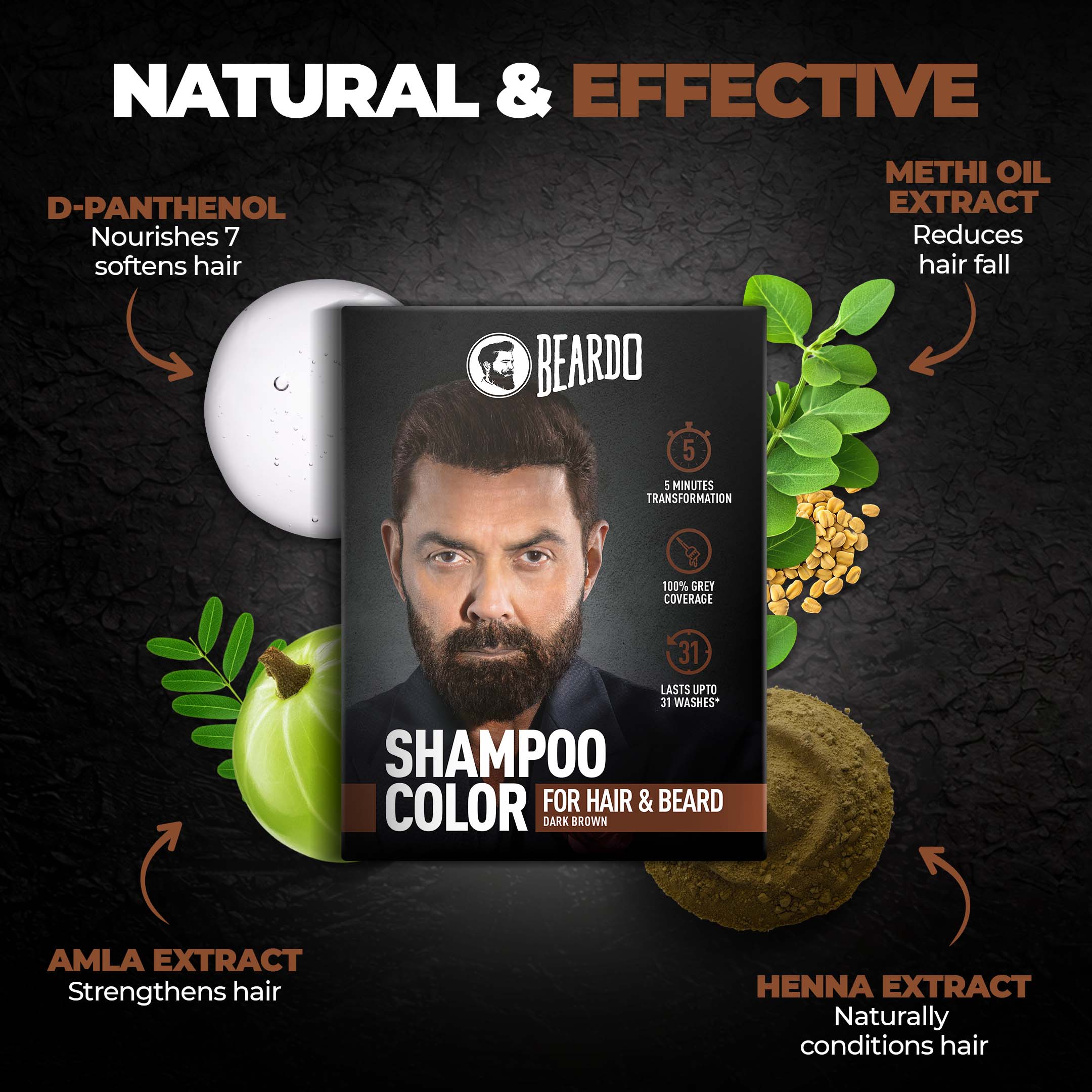 Shampoo Color for Hair and Beard (Dark Brown) - Image 4