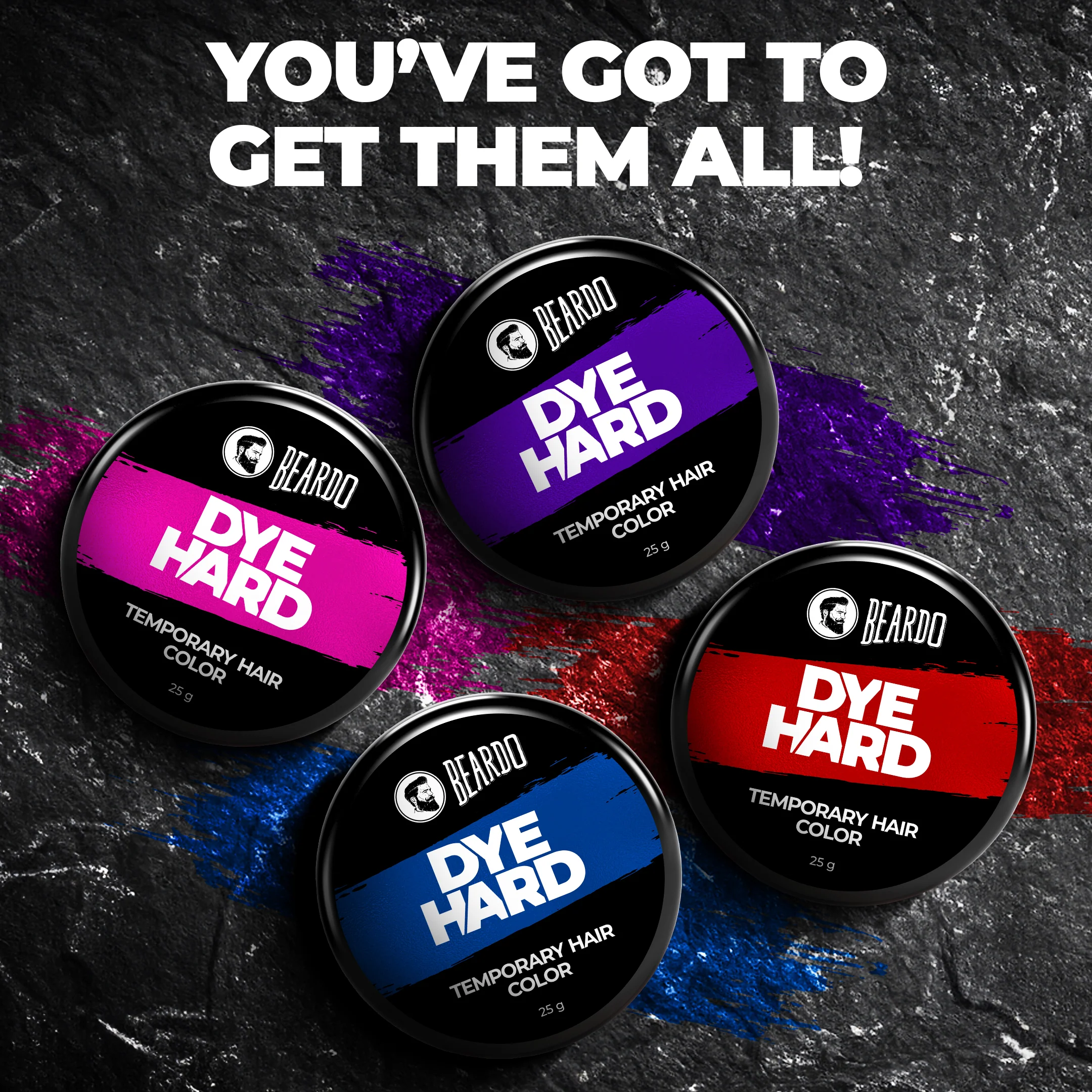 Dye Hard Temporary Hair Color Metallic Blue (25g) - Image 3